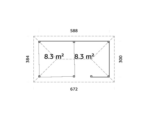 Plan avec dimensions d''un abri de jardin