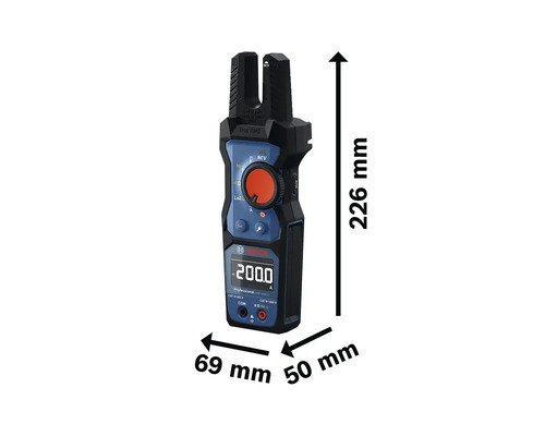 Bosch Strommesszange mit Abmessungen
