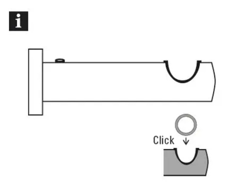 Illustration du montage d''une tringle à rideaux.