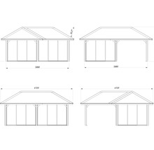 Schéma technique d''un pavillon avec les dimensions 5880 et 6720