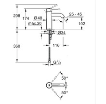 Mitigeur de lavabo GROHE Essence supersteel mat 23590DC1
