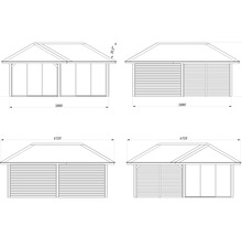 Dessin d''un pavillon de jardin avec dimensions