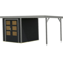 Abri de jardin en bois avec double porte et annexe