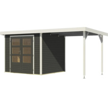 Abri de jardin en bois avec double porte et annexe