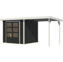 Abri de jardin en bois avec annexe pour outils et meubles de jardin