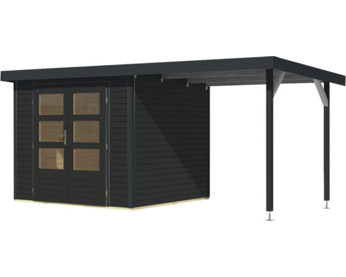 Abri de jardin avec annexe en bois