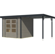 Abri de jardin en bois avec double porte et annexe