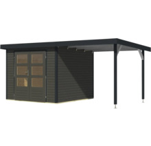 Abri de jardin en bois avec annexe et double porte
