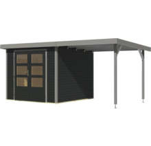 Abri de jardin en bois avec double porte et auvent