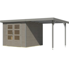 Abri de jardin avec auvent latéral en bois