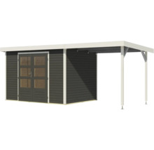 Maison de jardin en bois avec double porte et annexe