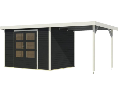 Gartenhaus mit Doppeltür und Anbau