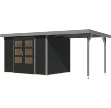 Abri de jardin avec double porte et auvent