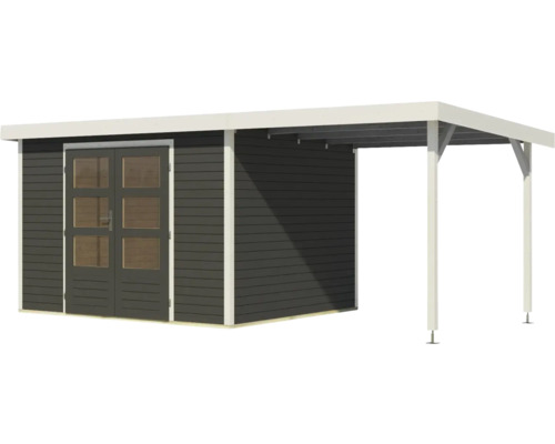 Abri de jardin avec double porte et annexe