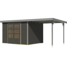 Abri de jardin en bois avec annexe et double porte