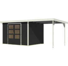 Abri de jardin en bois avec double porte et annexe