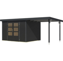 Abri de jardin avec carport intégré