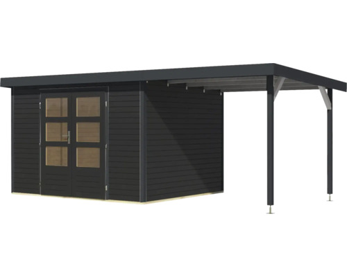Abri de jardin avec carport intégré