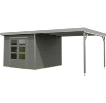 Holzgartenhaus mit Carport und Doppeltür