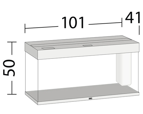 Dessin d''un aquarium avec dimensions