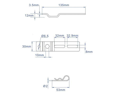 Dessin technique avec dimensions d''un support