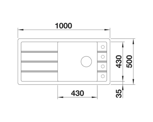 Dessin technique d''un évier avec cotes