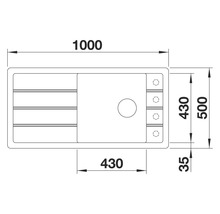 Schéma technique d''un évier avec dimensions