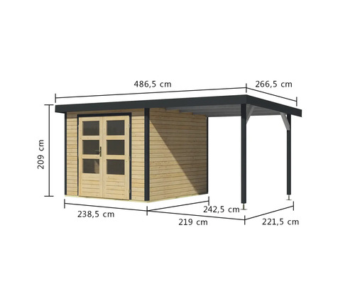Dimensions cabane de jardin avec annexe