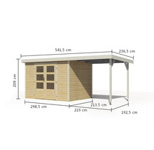 Image d''un abri de jardin avec les dimensions