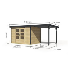 Dimensions d''un abri de jardin en bois avec carport