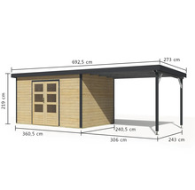 Image d''un abri de jardin avec dimensions