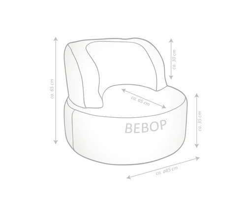 Plan de cotes du fauteuil Bebop