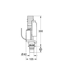 Dessin technique d''un réservoir de chasse d''eau avec dimensions