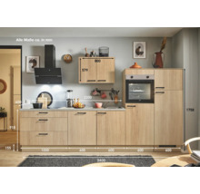 PICCANTE Plus Küchenzeile ohne Geräte Casual 340 cm eiche aviva matt vormontiert Variante rechts 4067368019187