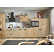PICCANTE Plus Küchenzeile ohne Geräte Casual 360 cm eiche aviva matt vormontiert Variante rechts 4067368019309