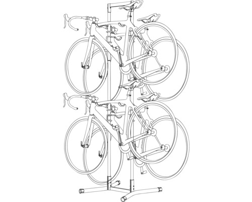 Support à vélos avec deux vélos de course