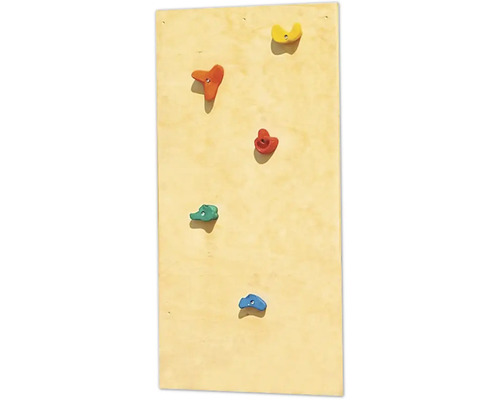 Kletterwand mit verschiedenen Klettergriffen