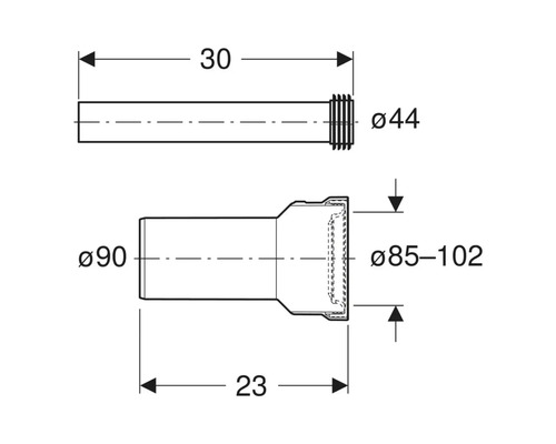 Schéma technique d''un manchon avec dimensions
