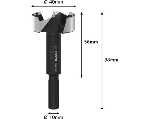 Foret plat Bosch Expert avec indication du diamètre
