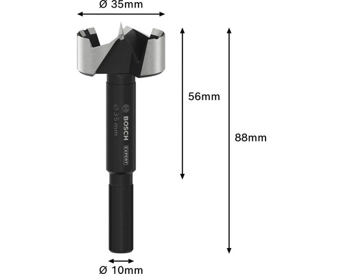 Mèche Forstner avec dimensions