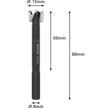 Tête de forage avec indication du diamètre et logo Bosch Expert