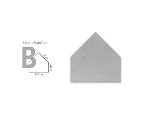 Bischofsmütze mit den Maßen 49,5 cm, 35 cm und 25 cm