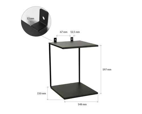 Wandregal mit Maßangaben