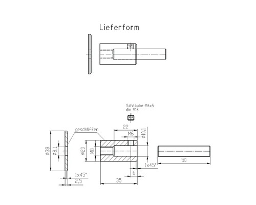 Dessin technique de la forme de livraison avec les dimensions