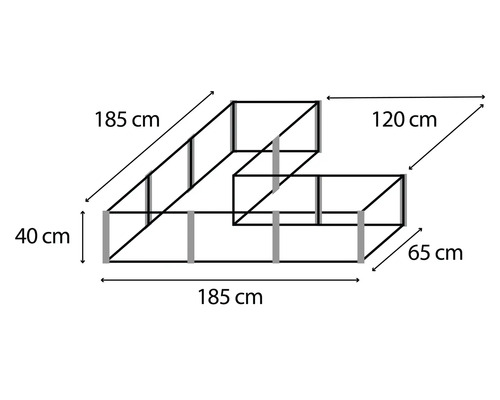 Schéma d''un potager surélevé avec dimensions