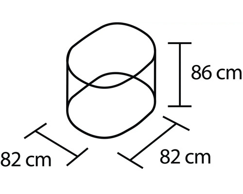 Dimensions d''une table basse ovale : 82 centimètres de large et 86 centimètres de haut