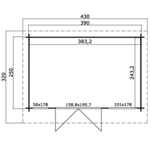 Plan d''une tonnelle de jardin avec indications de dimensions