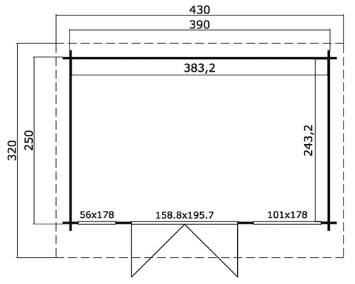 Plan d''une tonnelle de jardin avec indications de dimensions