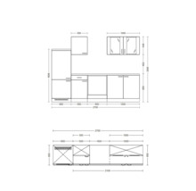 Schéma d''une kitchenette avec dimensions