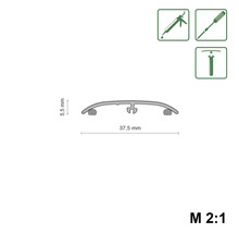 Coupe transversale d''un rail d''étanchéité avec indication des dimensions